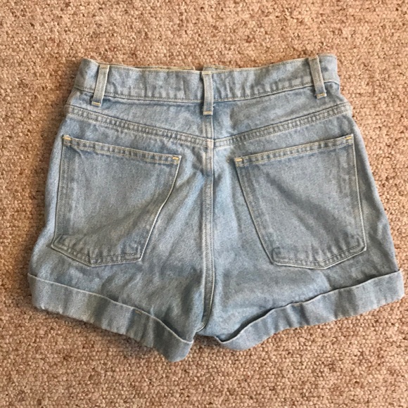 American Apparel High-Waisted Denim Shorts - Picture 2 of 3